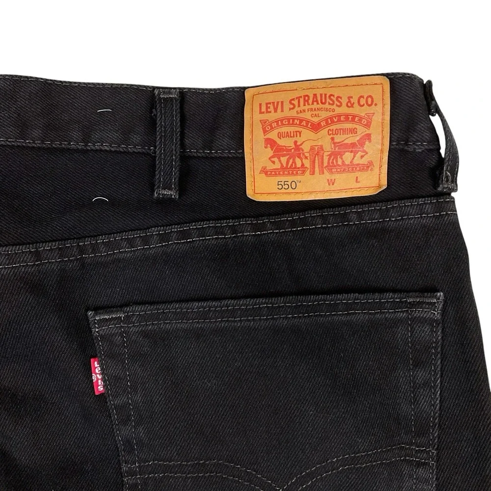 Levis Jeans Men 46x29 (ACTUAL 44x28.5) Black 550 Relaxed Fit Loose NWOT